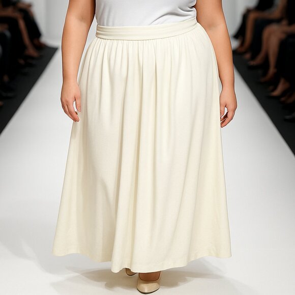 White Plus size maxi skirt - Picture 1 of 5